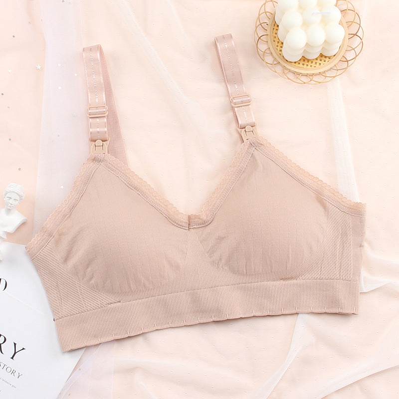 Wireless Maternity Nursing Underwear Front Buckle Bra - Mubimart