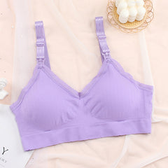 Wireless Maternity Nursing Underwear Front Buckle Bra - Mubimart - Maternity Bra 