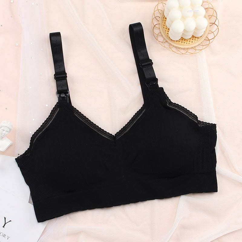 Wireless Maternity Nursing Underwear Front Buckle Bra - Mubimart -  