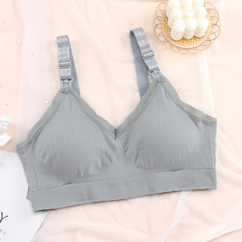 Wireless Maternity Nursing Underwear Front Buckle Bra - Mubimart -  