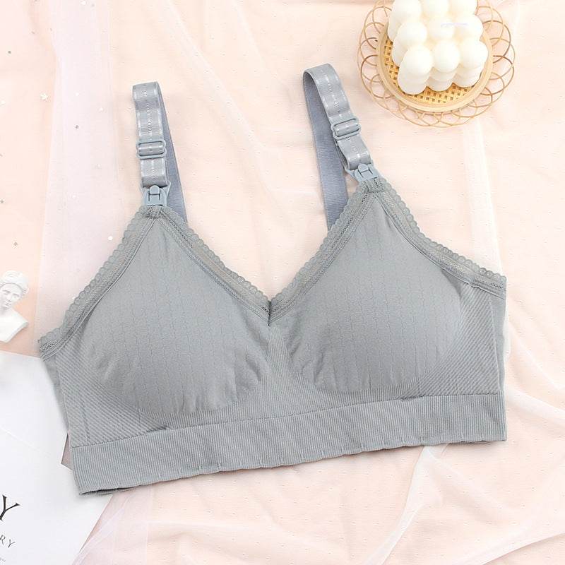 Wireless Maternity Nursing Underwear Front Buckle Bra - Mubimart