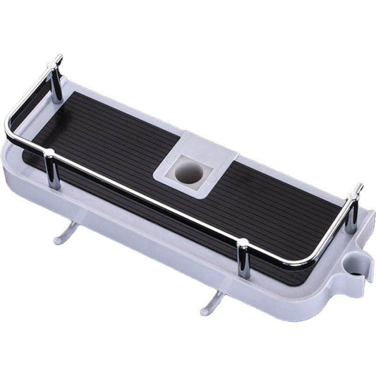 Without Punching Commodity Shelf Shower Rod Racks Bathroom Lift Rod Bracket Tray Punch-Free Toilet Shower Storage Hanging Basket - Mubimart