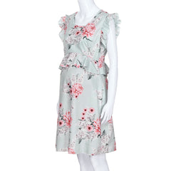 Women Sleeveless Maternity Dress Casual Flower Print - Mubimart -  