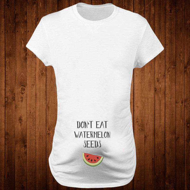 Women T-Shirts Slim Maternity Funny Letter Tops O-Neck Pregnancy Women - Mubimart