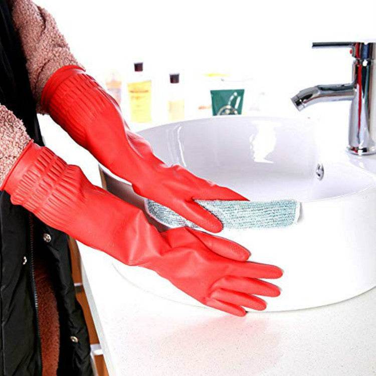 Women's Fashionable Minimalist Latex Dishwashing And Cleaning Gloves - Mubimart