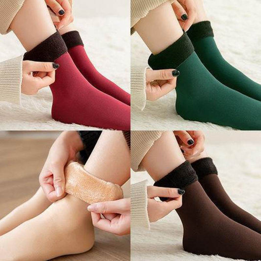 Women's Padded Velvet Warm Soft Medium Tube Socks - Mubimart