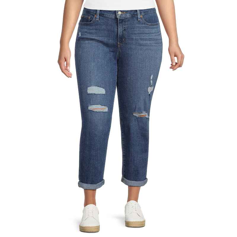 Women Plus Size Boyfriend Jeans