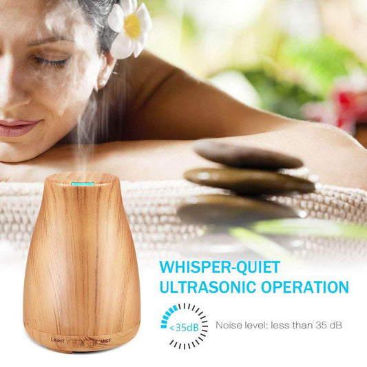 Wood Grain Aroma Diffuser Ultrasonic Humidifier - Mubimart