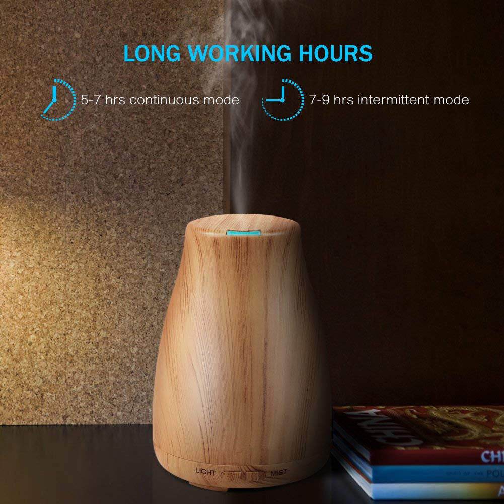 Wood Grain Aroma Diffuser Ultrasonic Humidifier - Mubimart