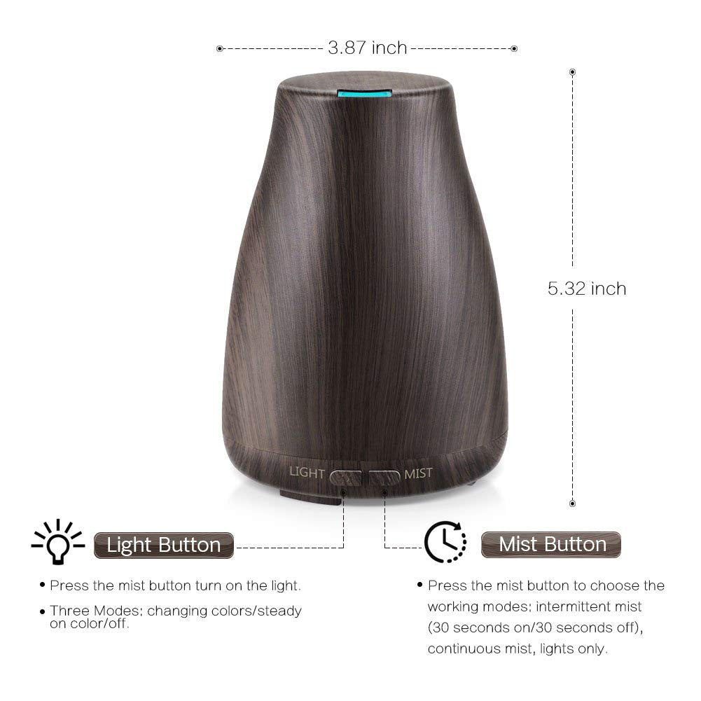 Wood Grain Aroma Diffuser Ultrasonic Humidifier - Mubimart -  