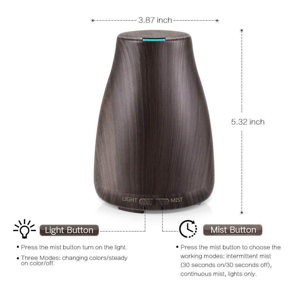 Wood Grain Aroma Diffuser Ultrasonic Humidifier - Mubimart