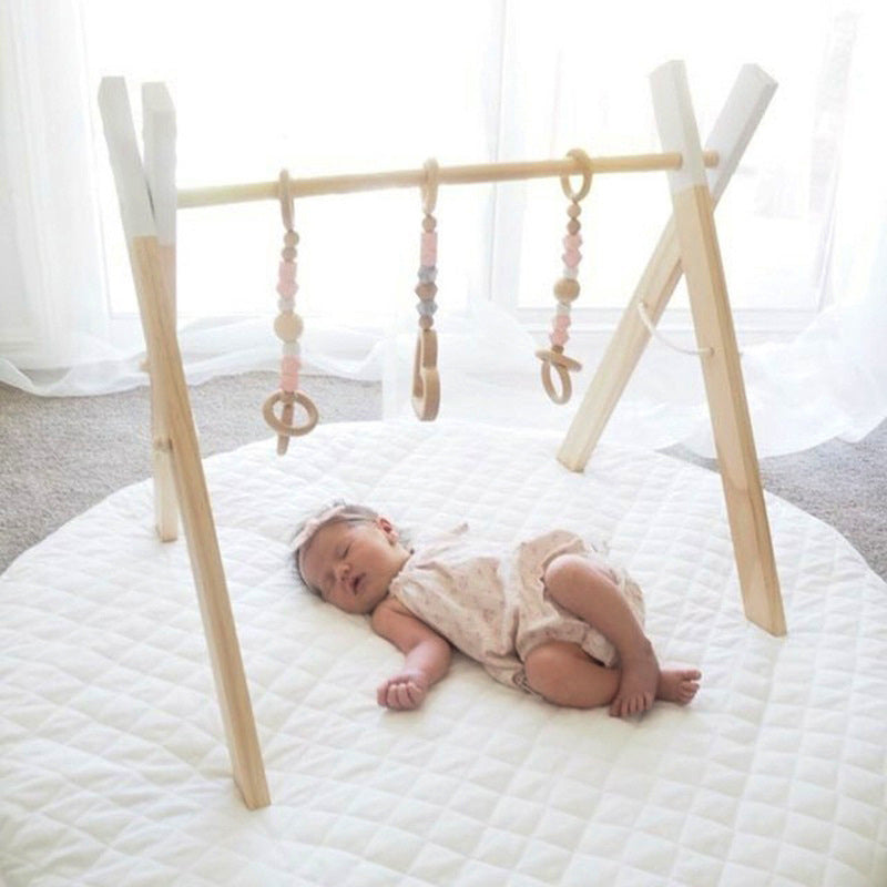 Wooden Baby Infant Fitness Frame Decorative Toys - Mubimart - Baby toys 