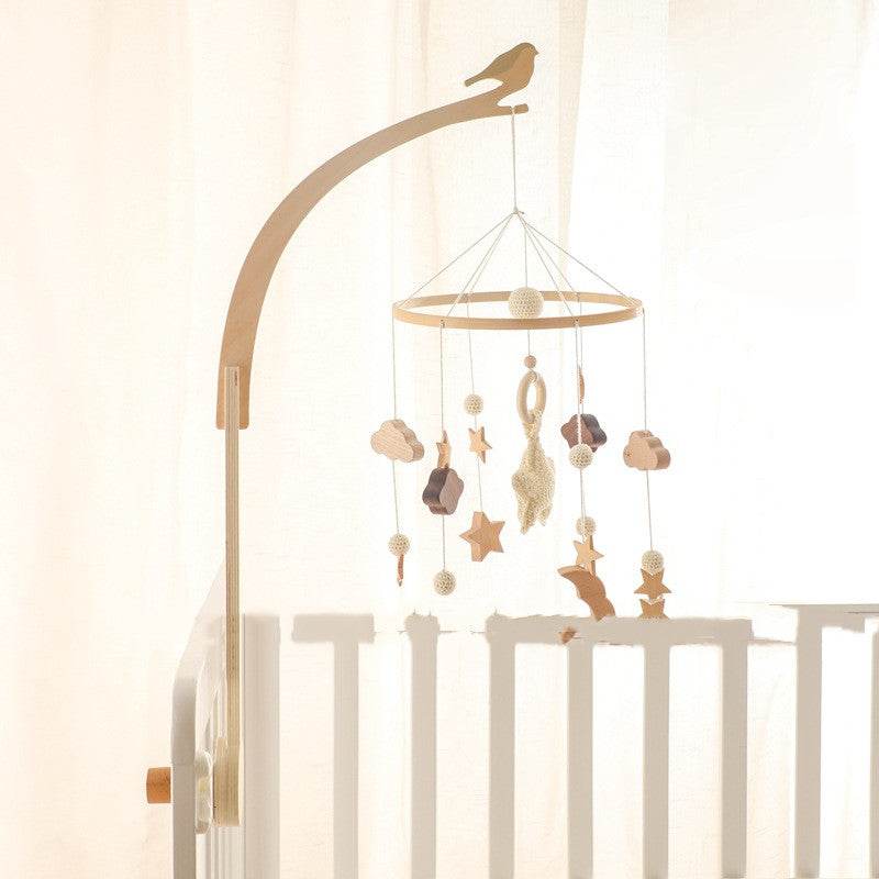 Wooden Bird Bracket Comfort Baby Crib Hanging Rod - Mubimart