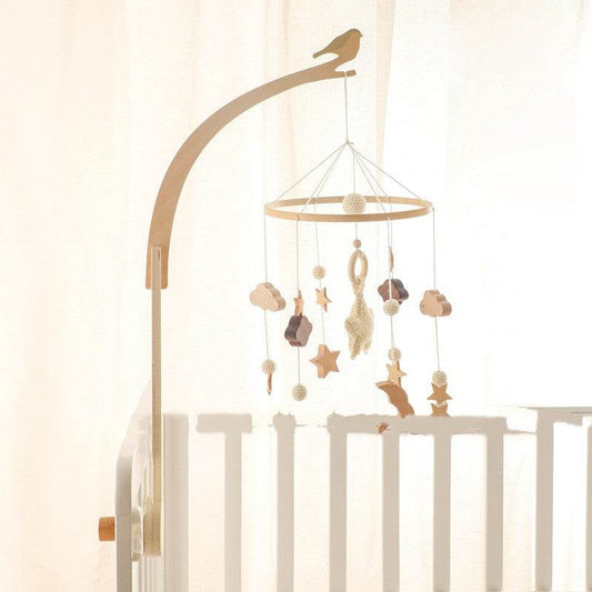 Wooden Bird Bracket Comfort Baby Crib Hanging Rod - Mubimart