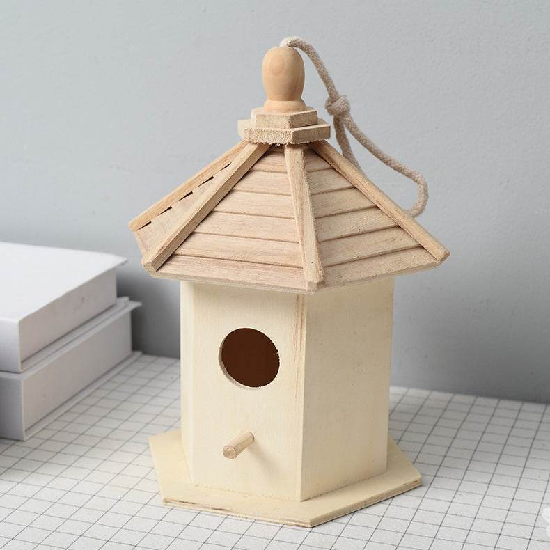 Wooden Birdhouse Bird Cage Wooden Peony Budgerigar Breeding Box - Mubimart