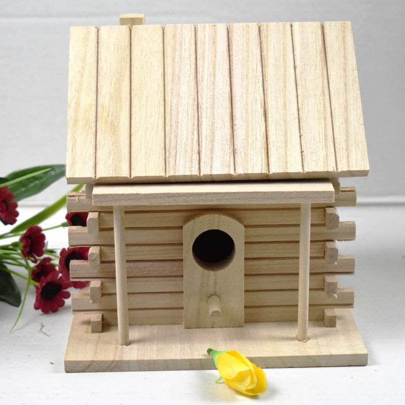 Wooden Birdhouse Bird Cage Wooden Peony Budgerigar Breeding Box - Mubimart