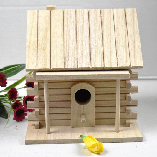 Wooden Birdhouse Bird Cage Wooden Peony Budgerigar Breeding Box - Mubimart