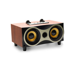 Wooden Bluetooth Subwoofer Audio Dual Speakers Retro Speaker Card - Mubimart - Bluetooth Speaker 