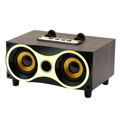 Wooden Bluetooth Subwoofer Audio Dual Speakers Retro Speaker Card - Mubimart -  