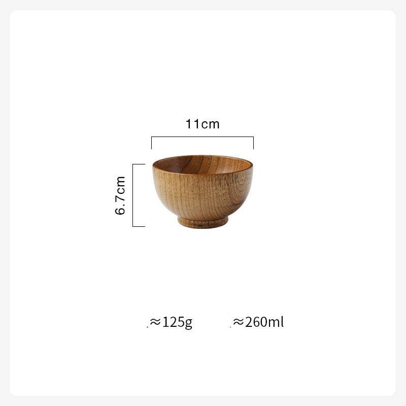 Wooden Bowl Japanese Style Wood Rice Soup Bowl Salad Bowl Food Container Large Small Bowl for Kids Tableware Wooden Utensils - Mubimart