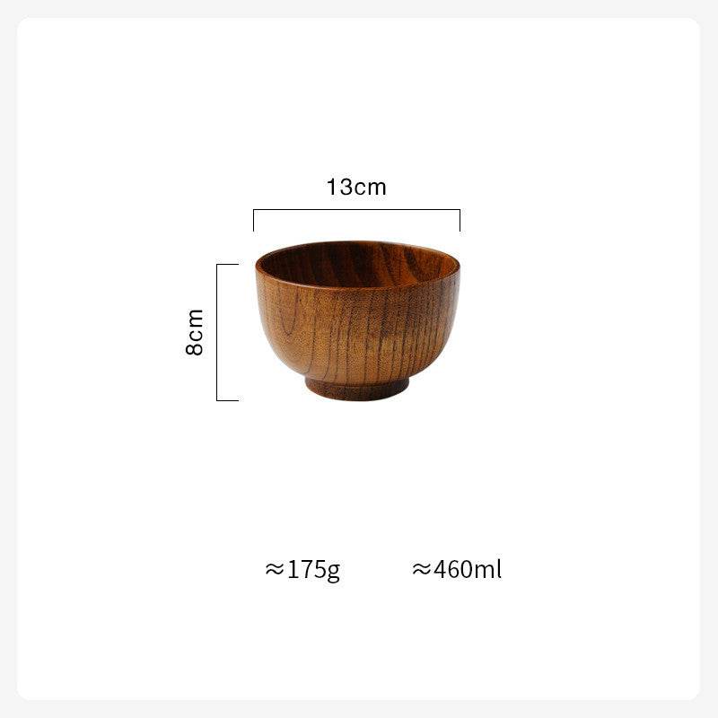 Wooden Bowl Japanese Style Wood Rice Soup Bowl Salad Bowl Food Container Large Small Bowl for Kids Tableware Wooden Utensils - Mubimart