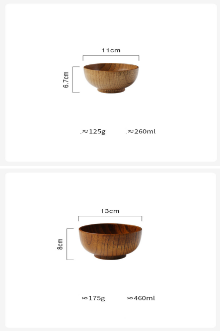 Wooden Bowl Japanese Style Wood Rice Soup Bowl Salad Bowl Food Container Large Small Bowl for Kids Tableware Wooden Utensils - Mubimart -  