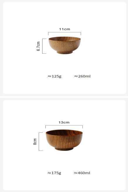 Wooden Bowl Japanese Style Wood Rice Soup Bowl Salad Bowl Food Container Large Small Bowl for Kids Tableware Wooden Utensils - Mubimart