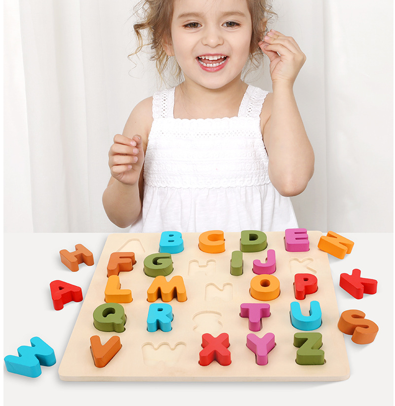 Wooden Colorful Digital Letters Cognitive Learning Toys - Mubimart - Learning Toys 