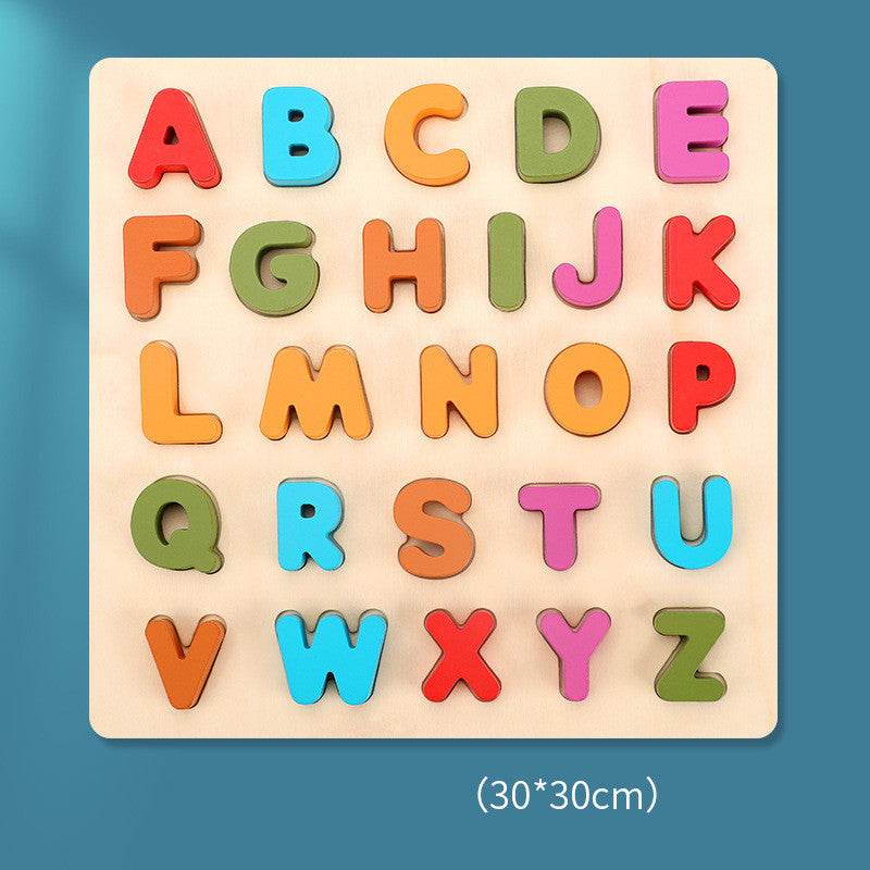 Wooden Colorful Digital Letters Cognitive Learning Toys - Mubimart
