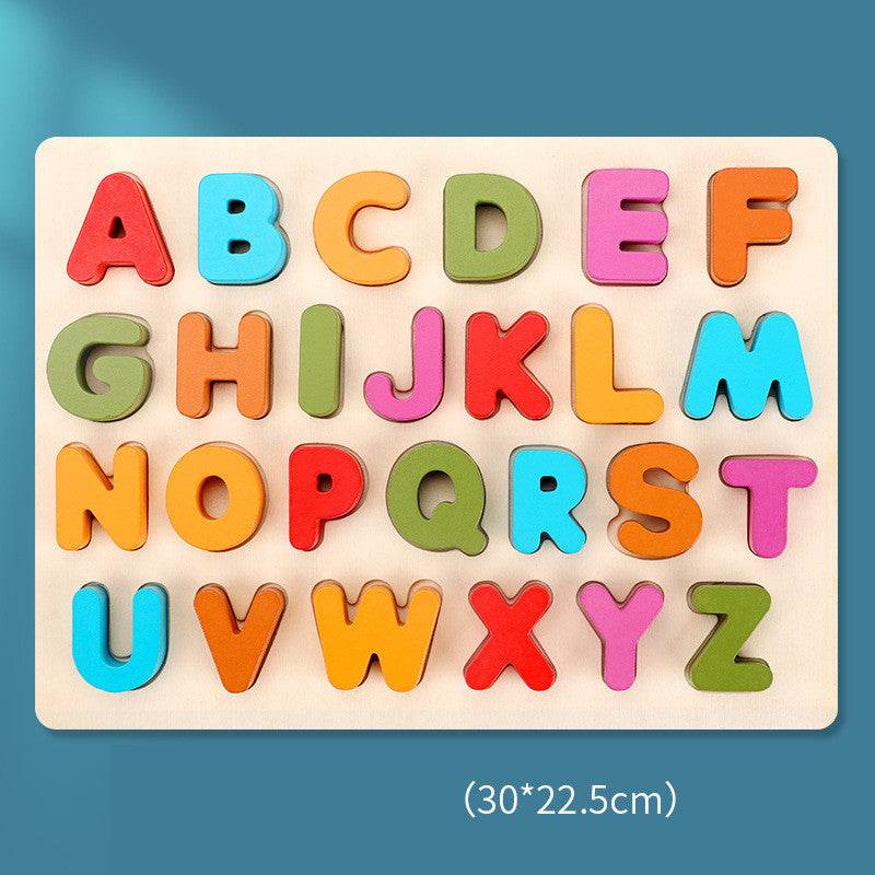 Wooden Colorful Digital Letters Cognitive Learning Toys - Mubimart