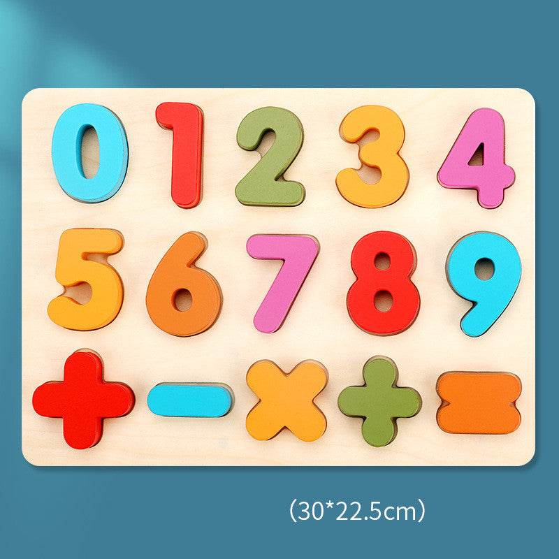 Wooden Colorful Digital Letters Cognitive Learning Toys - Mubimart