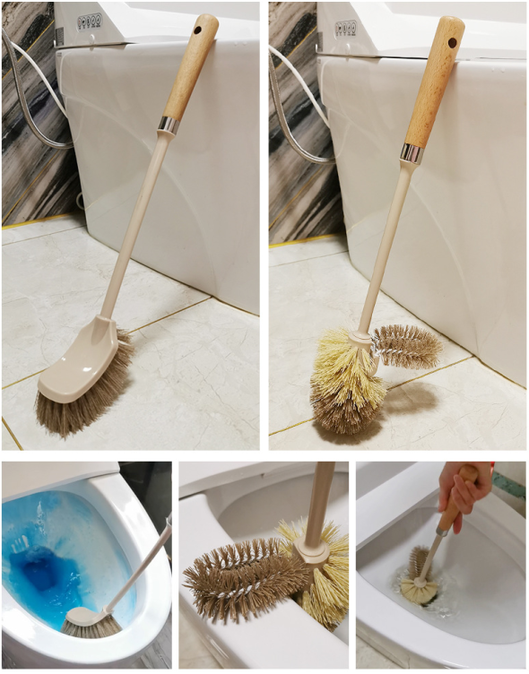 Wooden Household Handle Toilet Brush Cleaning Tools Bathroom Cleaning Brush Kitchen Floor Cleaner Brushes - Mubimart -  