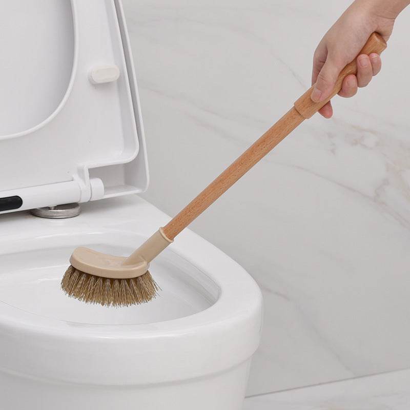 Wooden Household Handle Toilet Brush Cleaning Tools Bathroom Cleaning Brush Kitchen Floor Cleaner Brushes - Mubimart