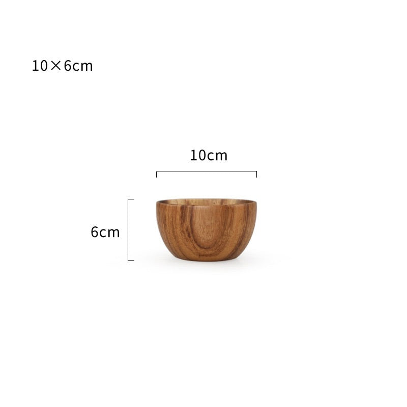 Wooden Rice And Noodle Fruit Salad Bowl - Mubimart -  