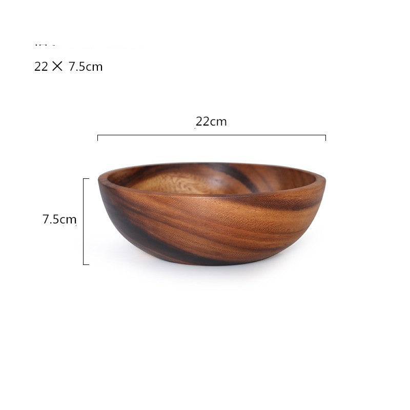 Wooden Rice And Noodle Fruit Salad Bowl - Mubimart -  