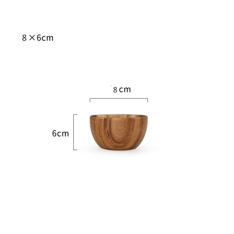 Wooden Rice And Noodle Fruit Salad Bowl - Mubimart -  