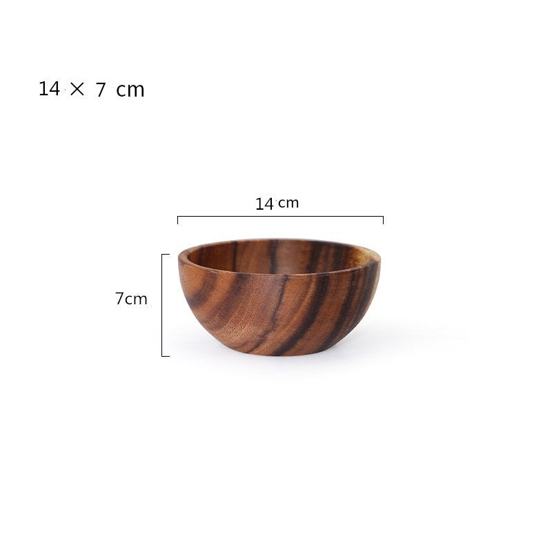 Wooden Rice And Noodle Fruit Salad Bowl - Mubimart -  