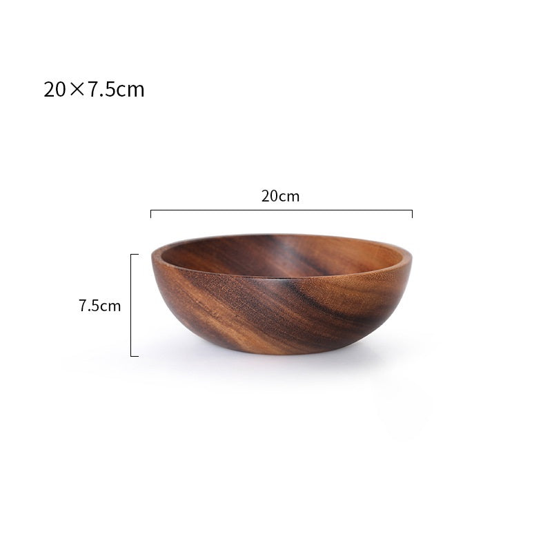 Wooden Rice And Noodle Fruit Salad Bowl - Mubimart -  