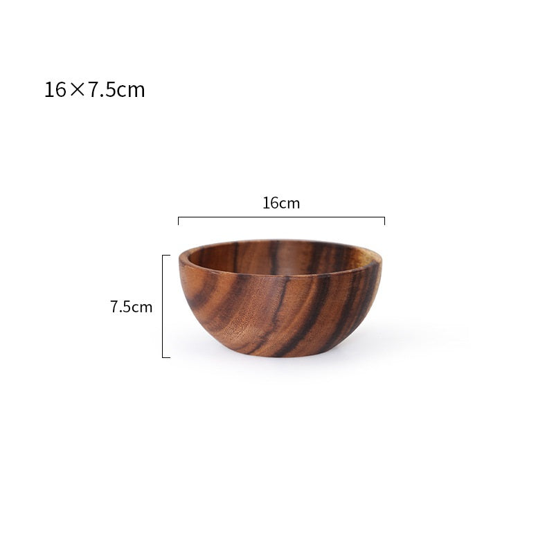 Wooden Rice And Noodle Fruit Salad Bowl - Mubimart -  