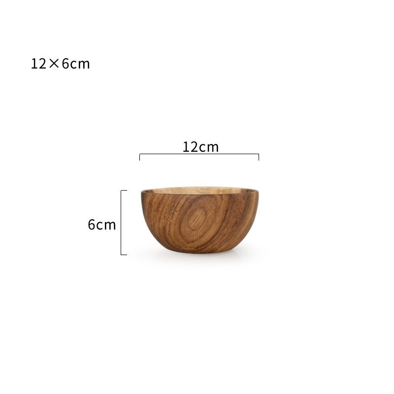 Wooden Rice And Noodle Fruit Salad Bowl - Mubimart -  