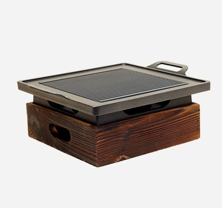 Wooden Seat Korean Style Grill Pan Grill Household Smokeless - Mubimart -  