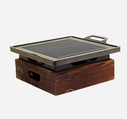 Wooden Seat Korean Style Grill Pan Grill Household Smokeless - Mubimart