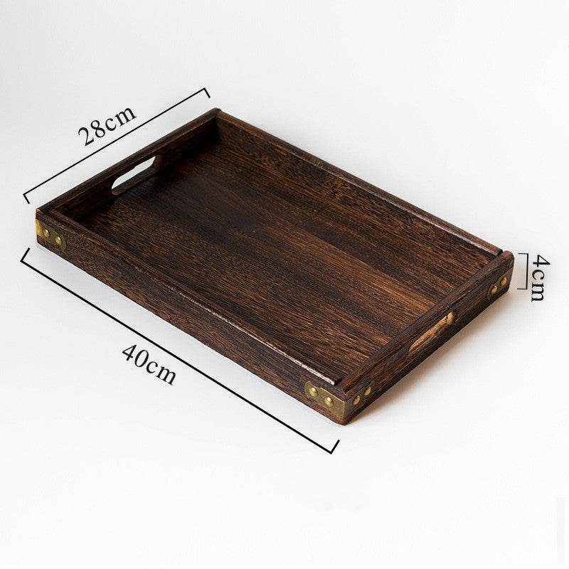 Wooden Tea Tray Household Rectangular Tray Water Cup Fruit Tray - Mubimart