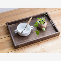 Wooden Tea Tray Household Rectangular Tray Water Cup Fruit Tray - Mubimart -  