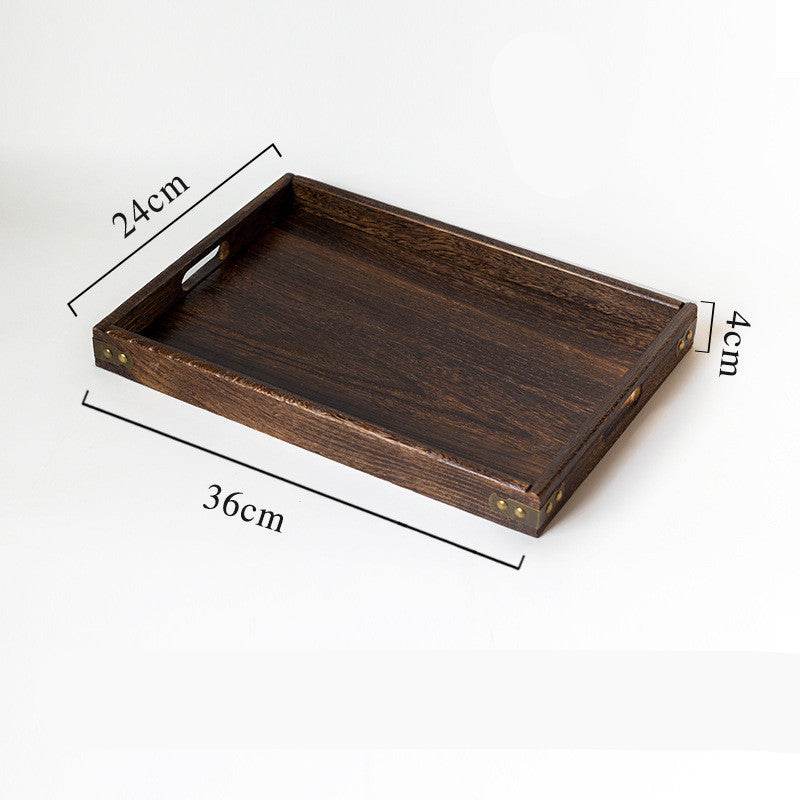 Wooden Tea Tray Household Rectangular Tray Water Cup Fruit Tray - Mubimart