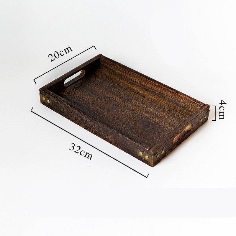 Wooden Tea Tray Household Rectangular Tray Water Cup Fruit Tray - Mubimart