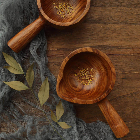 Wooden Water Scoop Creative Wooden Bowl With Handle - Mubimart