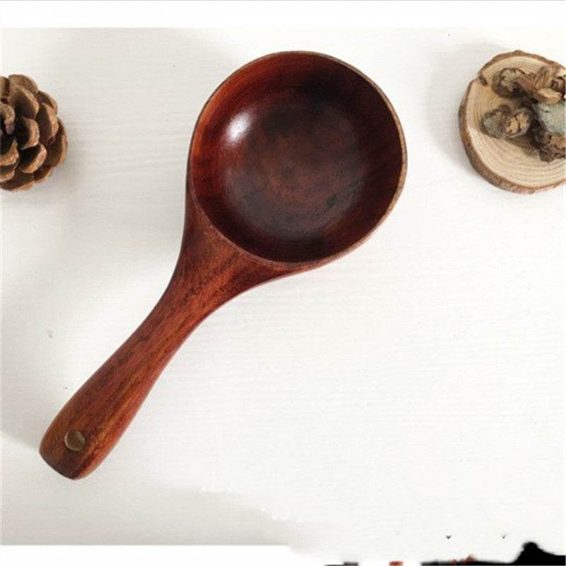 Wooden Water Scoop Creative Wooden Bowl With Handle - Mubimart