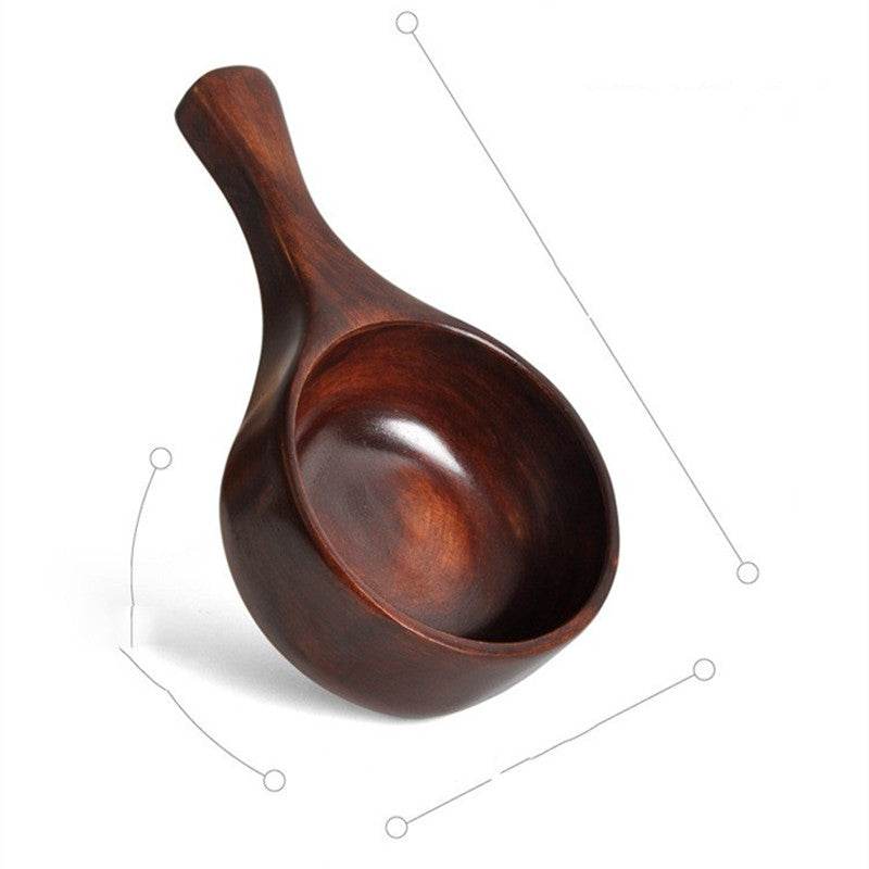 Wooden Water Scoop Creative Wooden Bowl With Handle - Mubimart