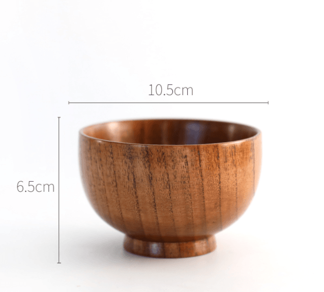 Wooden round wooden bowl - Mubimart